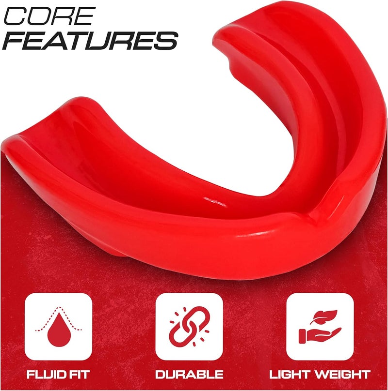 BFS IMPEX Mouth Guard Sports for Adults Best for Teeth,MMA Mouth Guard with Case for Boxing,Karate,Rugby,Football MouthGuard(RED) - Image 2